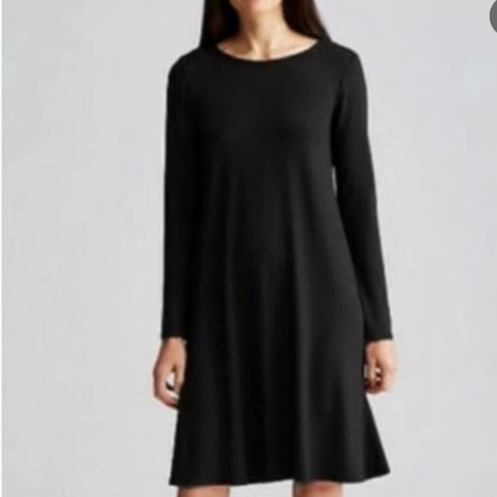 Eileen Fisher Black Long Sleeve Tent Dress